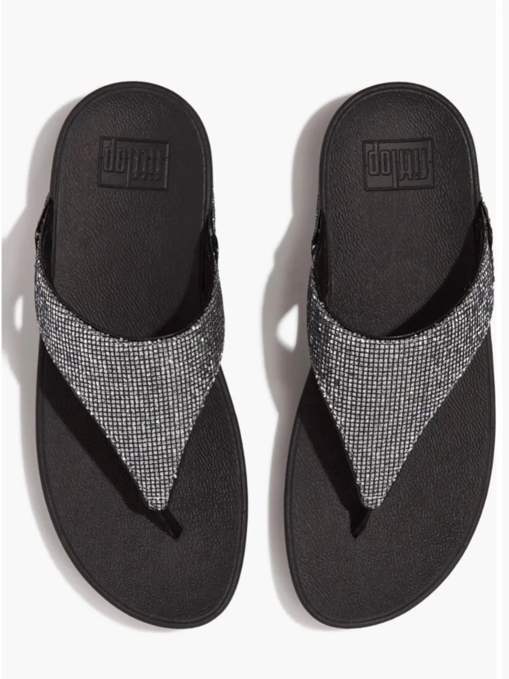 Fitflop Lulu Glitter-ball Sandals Silver Sz 6  Sparkling TStraps
